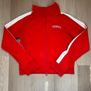 2000s Joy Jeans Red Malibu Tennis Track Jacket